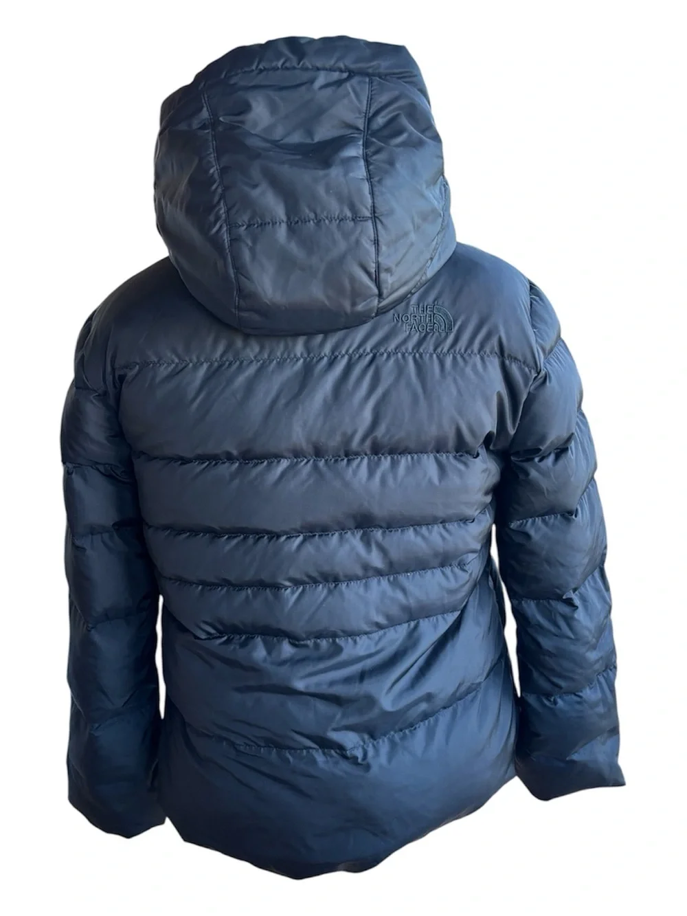 The North Face Girls Size Large 14/16 Goose Down Fleece Hooded Jacket Black